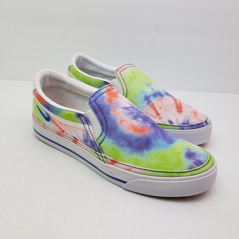 NEW Nike Court Legacy Womens Size 6.5 Tie Dye Slip On Sneaker Shoes CZ1752-900